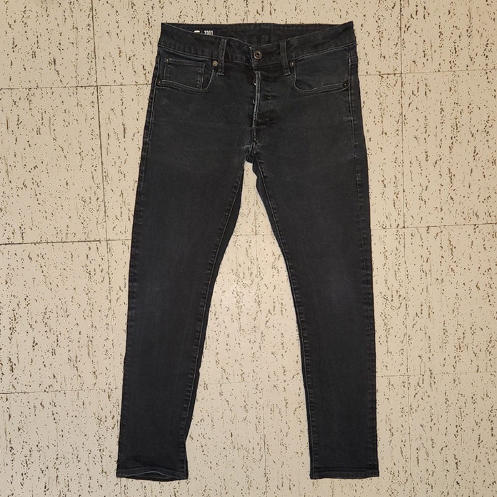 G-Star Raw 3301 Black Fade Slim Tapered Fit Denim Jeans